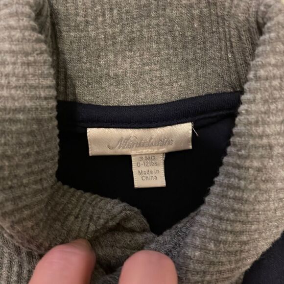 NWOT Miniclasix Navy Shawl Collar Footie Jumpsuit Romper Onesie 3 Months - Picture 3 of 4